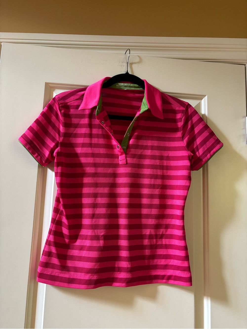 Nike Pink Golf Polo with Green Trim